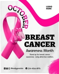 White Pastel Breast Cancer Awareness Month  Instagram Portrait template