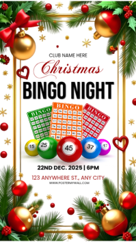 White Pastel Christmas Bingo Night Event Instagram Story template