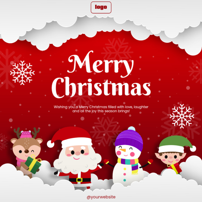 White Pastel Christmas Greetings Instagram Post Template | PosterMyWall