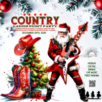 White Pastel Christmas Rock Party Template  Instagram Post