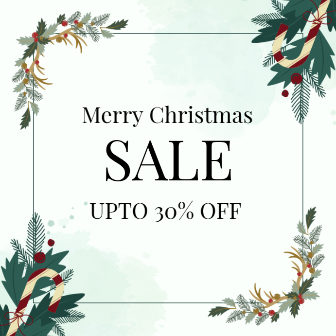 White Pastel Christmas Sale 50% Off Instagram Post Template | PosterMyWall