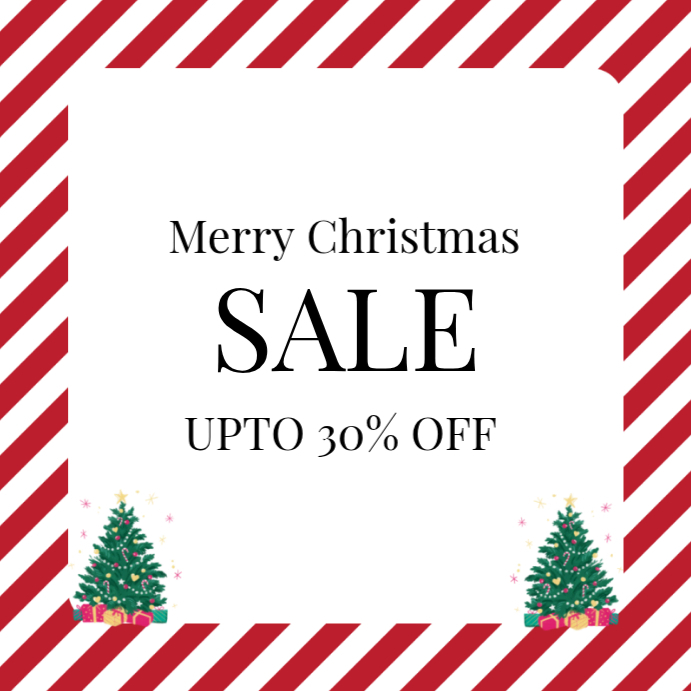 White Pastel Christmas Sale 50% Off Instagram Post Template | PosterMyWall