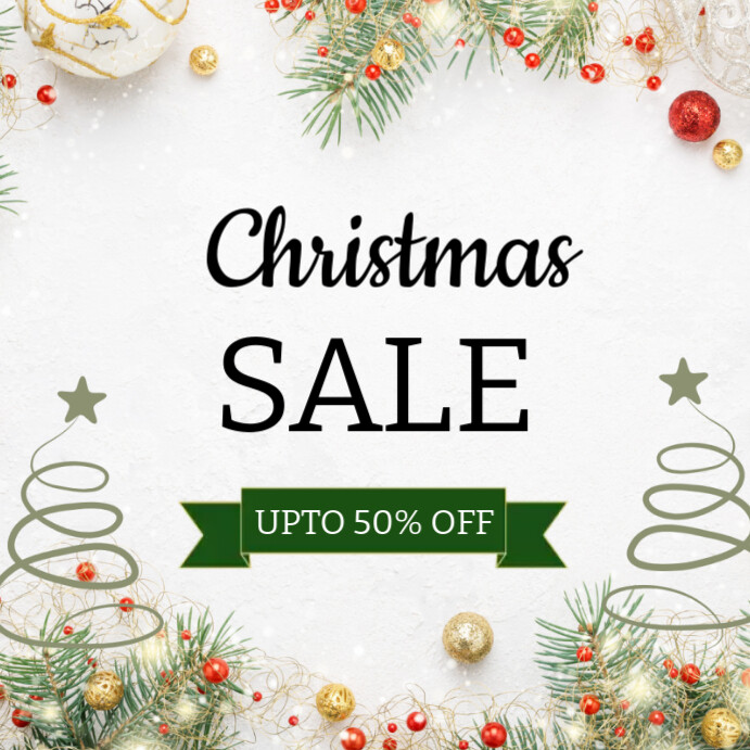 Copy of White Pastel Christmas Sale Template Instagram Post | PosterMyWall