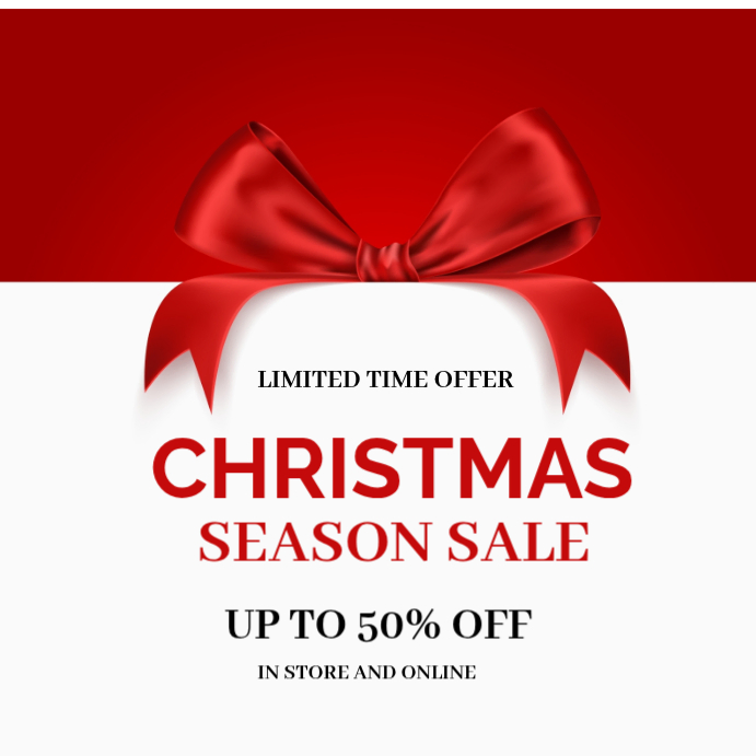 White Pastel Christmas Sales Instagram Post Template | PosterMyWall