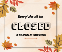 White Pastel Closed For Thanksgiving  Large Rectangle template
