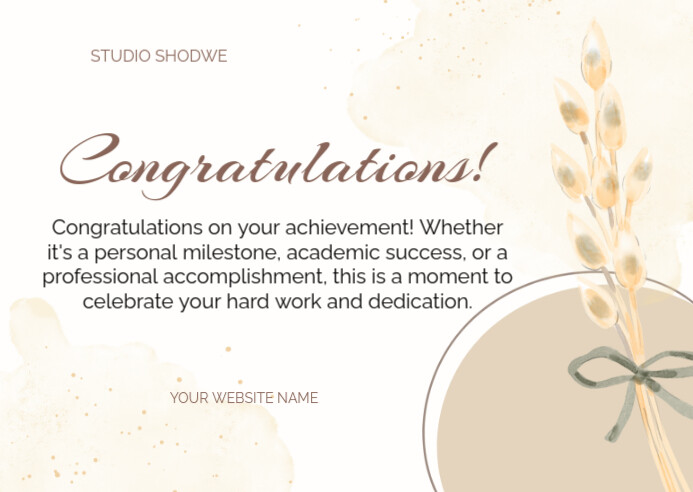 Post Card Congratulations Plantilla de White Pastel Congratulations Postcard | PosterMyWall