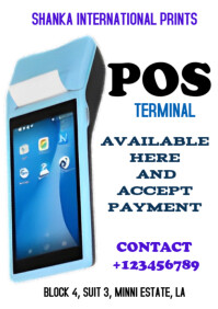 White Pastel Customizable Pos Terminal Design Template  A4