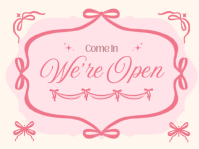 White Pastel Cute Pink We’re Open Sign – Ribbon Aesthetic Shop Or Boutique Signage Yard Sign Tanda Halaman template