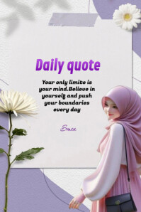 White Pastel Daily Quote Poster template