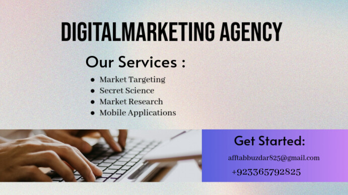 White Pastel Digital Marketing Agency  Digital Display (16:9) template