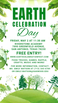 White Pastel Earth Day Flyer  Whatsapp Status template