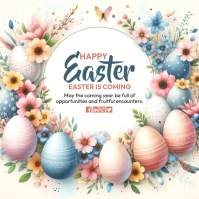 White Pastel Easter Celebration Instagram Post template