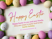 White Pastel Easter Greeting Card  Presentation template