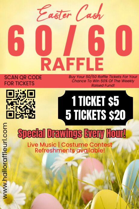 White Pastel Easter Raffle Poster Template | PosterMyWall