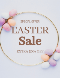 White Pastel Easter Sale Flyer template
