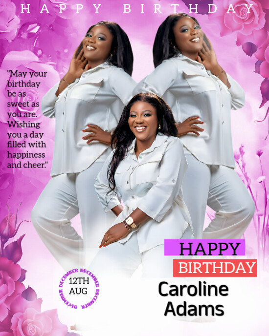 White Pastel Editable Birthday Design For Lady Instagram Portrait template
