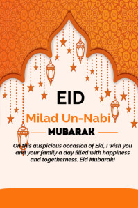 White Pastel Eid Milad Un Nabi  Poster template