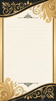 White Pastel Elegant Golden Floral Border Invitation Template – Perfect For Weddings, Anniversaries, Digital Display (9:16)