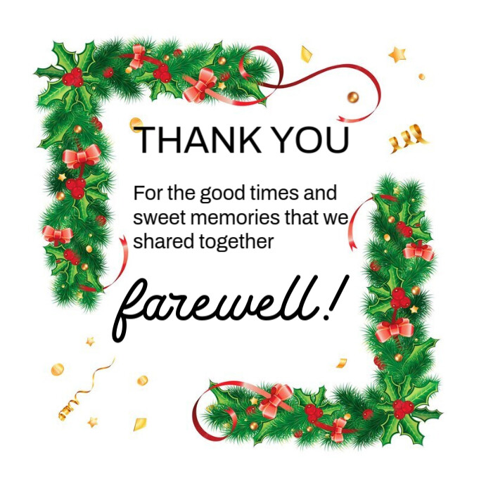 White Pastel Farewell And Appreciate Card Instagram Post Template ...