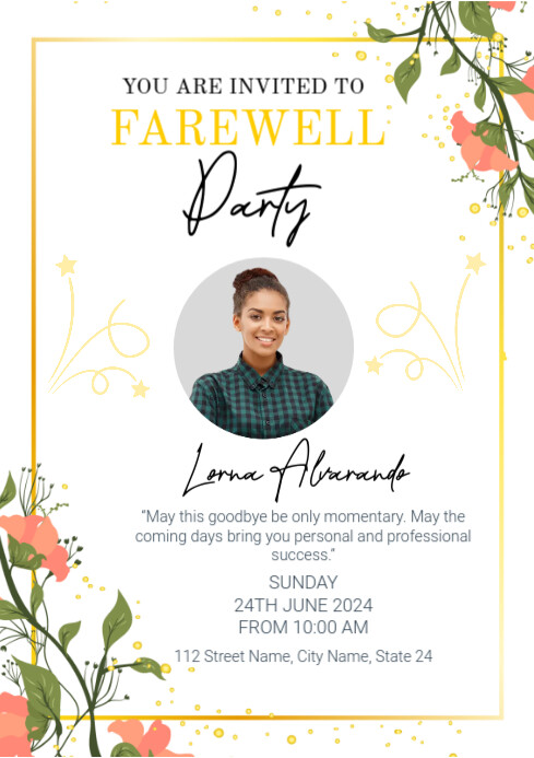 White Pastel Farewell Party Template A4