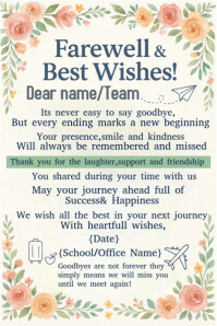 White Pastel Farewell  Poster template