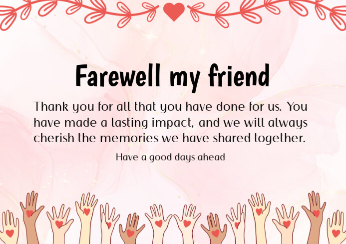 White Pastel Farewell Posters A4 template
