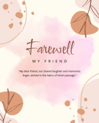 White Pastel Farewell Wish Card Design Flyer  Instagram Portrait template