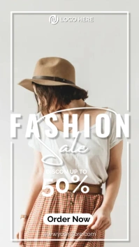 White Pastel Fashion Sale Instagram Story template