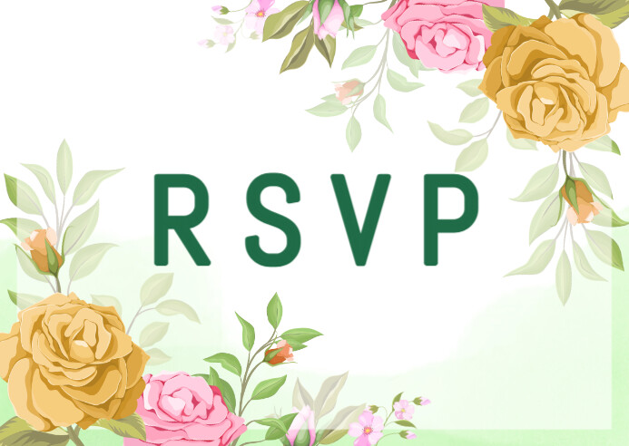 White Pastel Floral Rsvp / Thankyou / Easter Card Template Postal