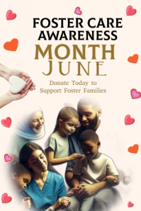 White Pastel Foster Care Awareness Month Post Affiche template