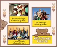 White Pastel Friends Collage Large Rectangle Stort rektangel template