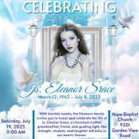 White Pastel  Funeral Memorial Announcement Flyer Instagram Post template