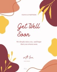 White Pastel Get Well Soon Cards  Instagram Portrait template