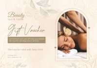 White Pastel Gift Voucher Beauty Spa & Salon A5 template