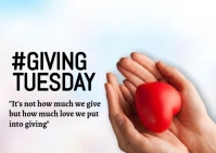 White Pastel Giving Tuesday  Postcard template
