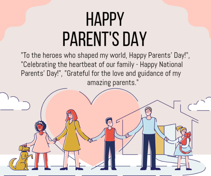 White Pastel Global Parents Day Medium Rectangle template