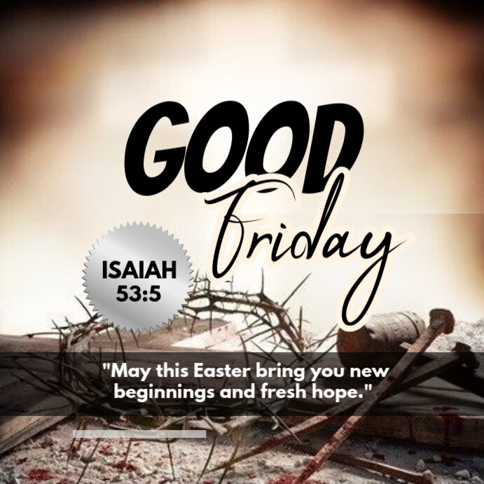 White Pastel Good Friday Instagram Post Template | PosterMyWall