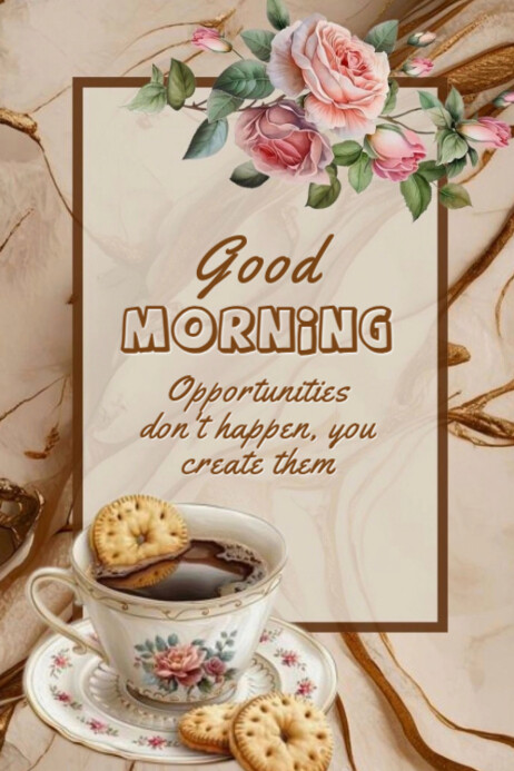 White Pastel Good Morning  Banner 4' × 6' template