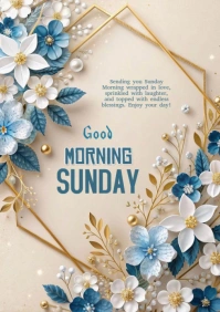 White Pastel Good Morning Sunday  A4 template