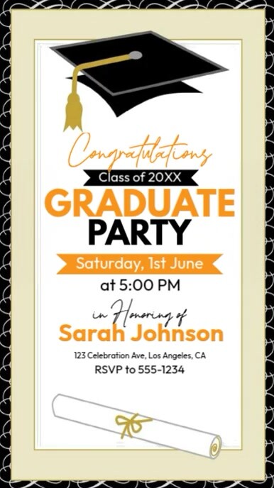White Pastel  Graduate Party Instagram Story template