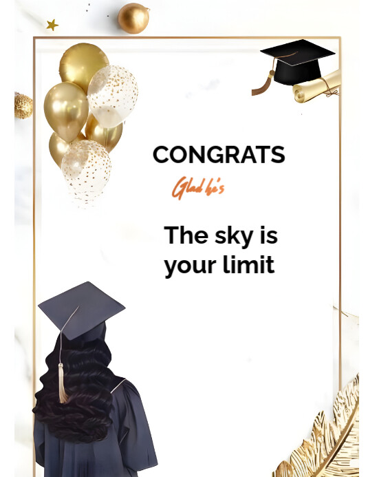 White Pastel Graduation Ceremony Flyer (us Letter) Template | PosterMyWall