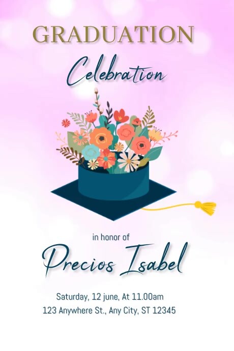 White Pastel Graduation Video Template Poster | PosterMyWall