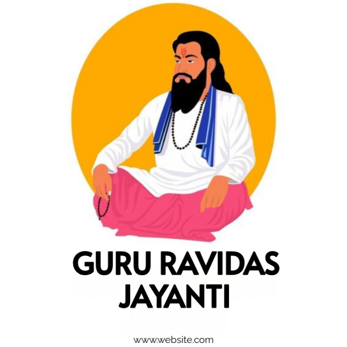 White Pastel Guru Ravidas Jayanti Instagram Post Template | PosterMyWall