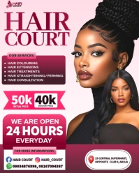 White Pastel Hair Salon Flyer  Instagram Portrait template