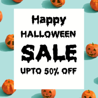 White Pastel Halloween Mega Sale 30% Off Logo template