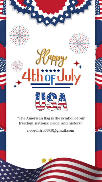 White Pastel Happy 4th Of July Flyers Instagram Story Instagram-verhaal template