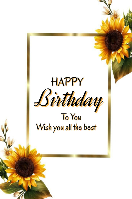 White Pastel Happy Birthday To You  Poster Plakat template