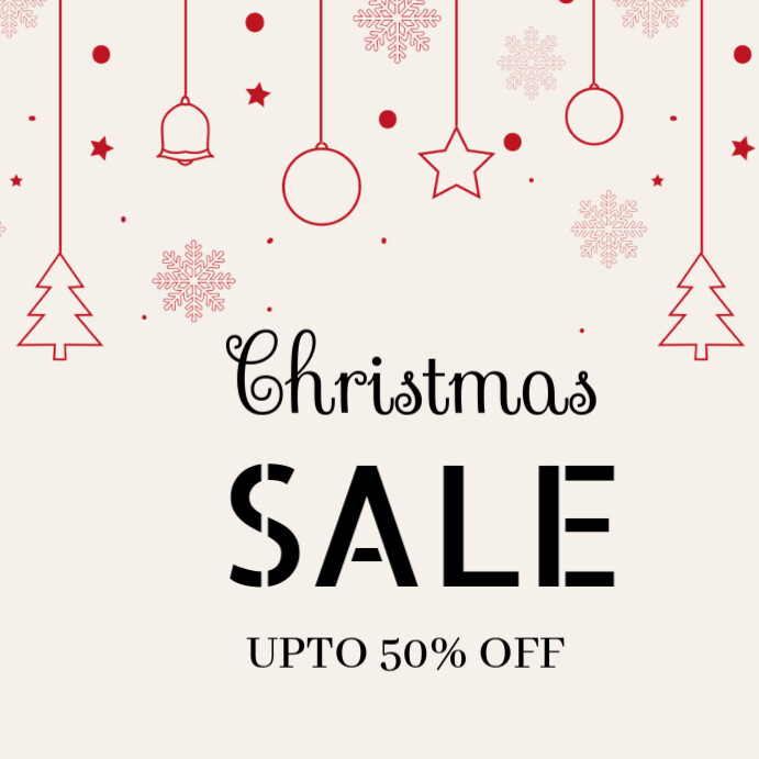 White Pastel Happy Christmas Sale Template Instagram Post | PosterMyWall