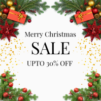 White Pastel Happy Christmas Sale Template Instagram Post Wpis na Instagrama