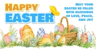 White Pastel Happy Easter Wishes Facebook Event Cover template